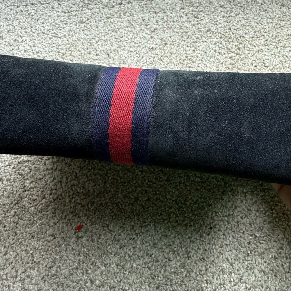 VINTAGE 80s GUCCI CLUTCH BLACK SUEDE HANDBAG PURSE - Picture 4 of 11
